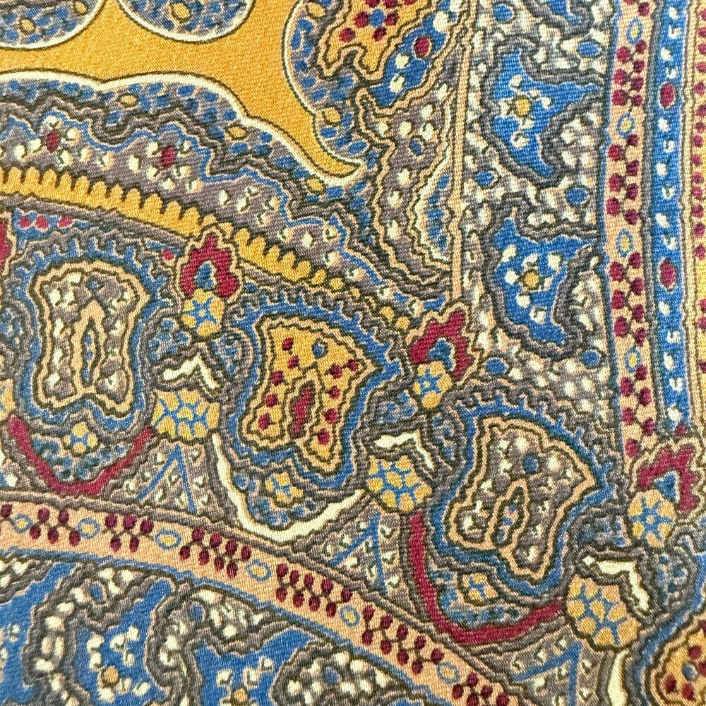 Brooks Brothers Basics Men's Silk Paisley Tie Gold Blue